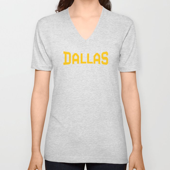 Dallas - Gold V Neck T Shirt