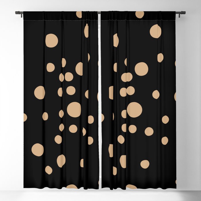 dots on black Blackout Curtain