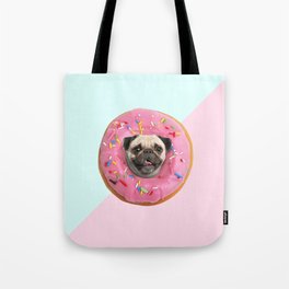 Pug Strawberry Donut Tote Bag