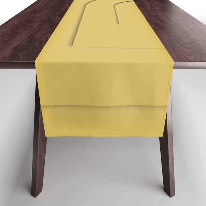 Minimal Yellow Gold Zen Lines Curvature Table Runner
