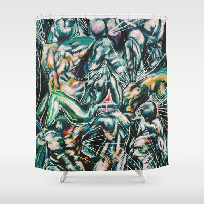 Abstraction of Figures Shower Curtain