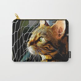 bengal cat yearns for freedom vector art Carry-All Pouch