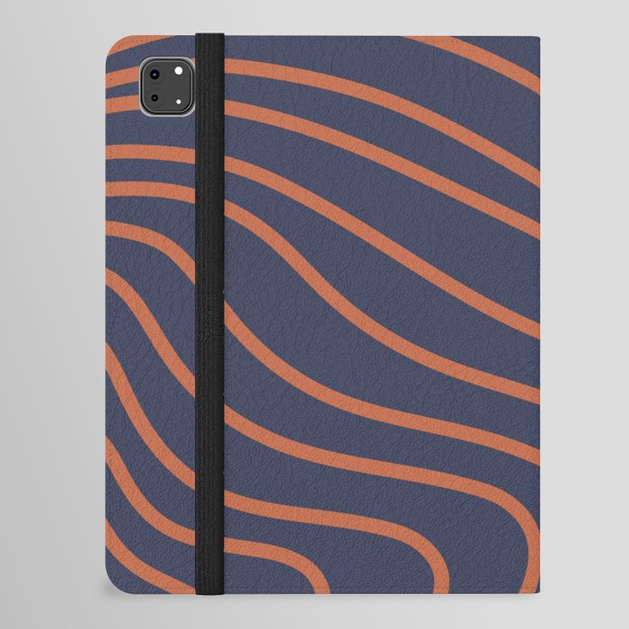 Orange curved stripes in retro style iPad Folio Case