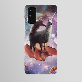 Space Sloth Riding Llama Unicorn - Bacon & Taco Android Case