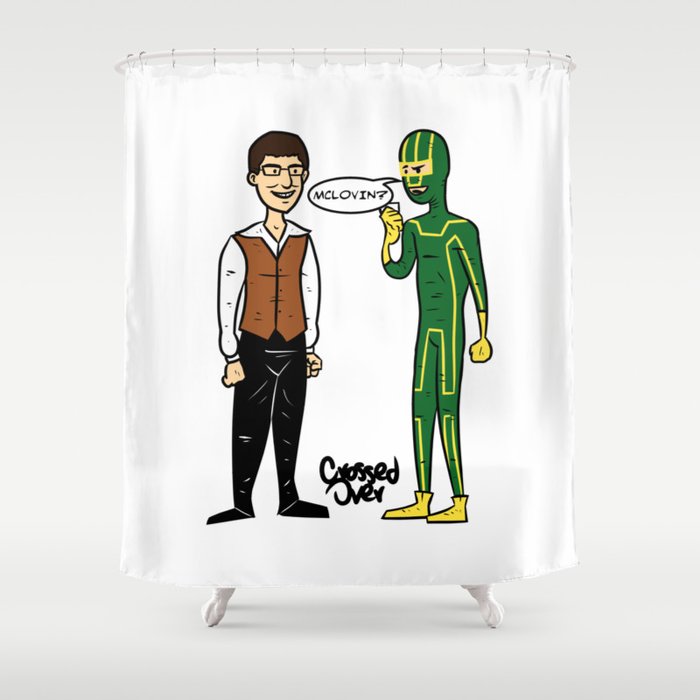 Superbad Vs Superhero Shower Curtain By Crossedover Society6 Superbad Vs Superhero Shower Curtain By, Superhero Shower Curtain