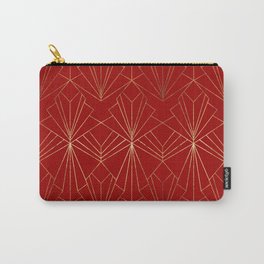 Crimson Red Art Deco Carry-All Pouch