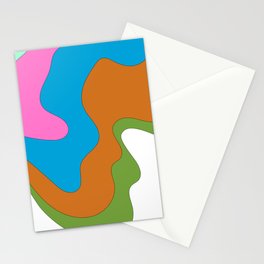 Liquid - Colorful Retro Fluid Summer Vibes Beach Design Rainbow Pattern II Stationery Card