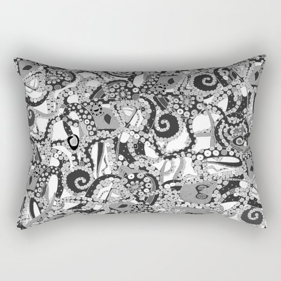 tentacles mono Rectangular Pillow