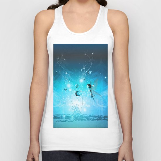 Cute elf in blue Unisex Tank Top