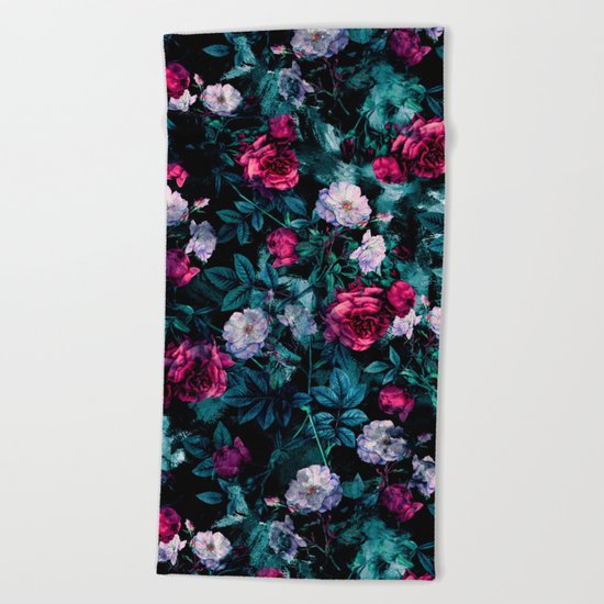 RPE FLORAL ABSTRACT III Beach Towel