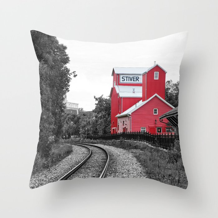 Unionville Train Station & Stiver Mill Farmer Market - Markham Travel Photography Throw Pillow