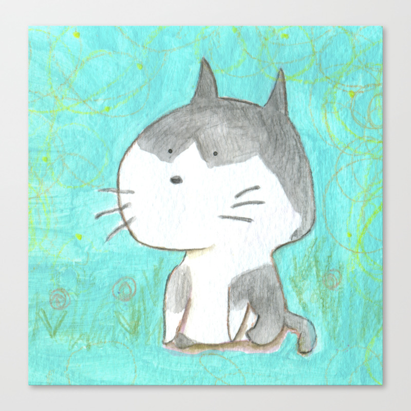 Big Head Cat Canvas Print By Beatrizwatanabe Society6