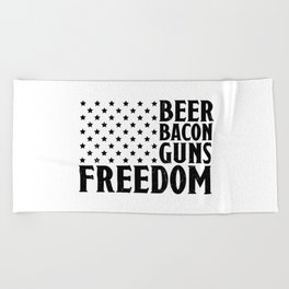 Beer Bacon Freedom America Beach Towel
