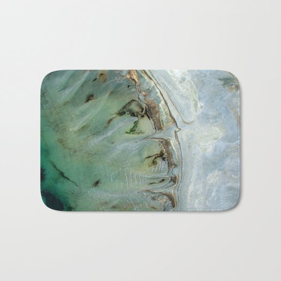 Marble teal & gold ocean Bath Mat