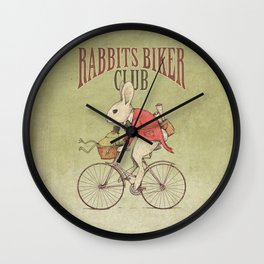 Rabbits Biker Club Wall Clock