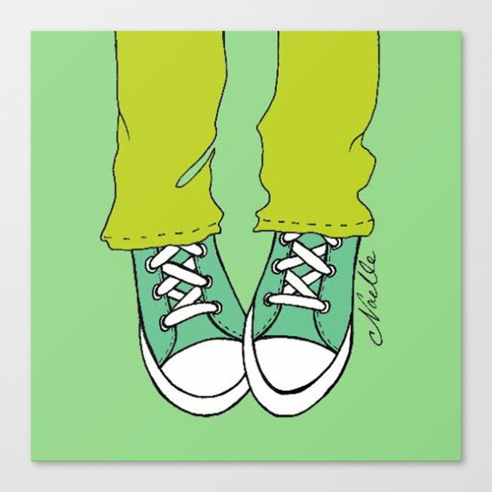 Turquoise "Kicks" Canvas Print