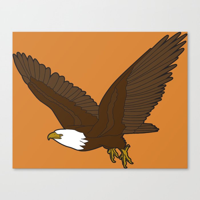 Bird Art Artwork Bald Eagle Flying In Orange Sky Beautiful Womens Decor Gift Canvas Print By Hypedesigns