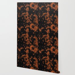 Distressed Bleached Rust on Black Fabric Wallpaper