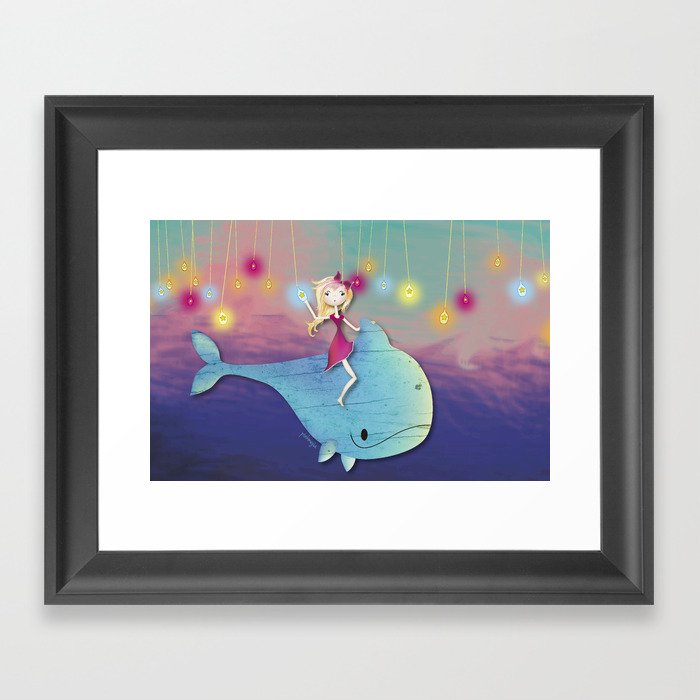 Catching stars to go to heaven Framed Art Print