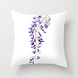 Wisteria - Lone Floral Throw Pillow