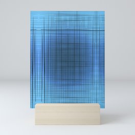 Sloane Grid Sun - blue grid art, grid pillow, home decor, painterly, sunshine, boho art, bohemian Mini Art Print