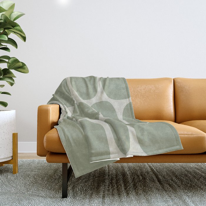Modernist Spots 250 Green and Beige Throw Blanket
