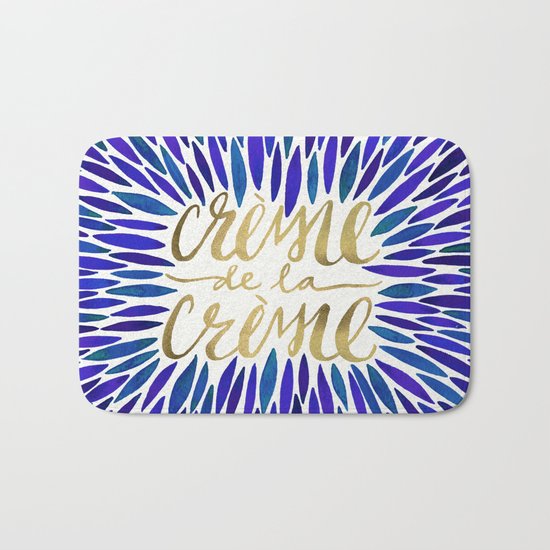 Crème de la Crème – Navy & Gold Bath Mat