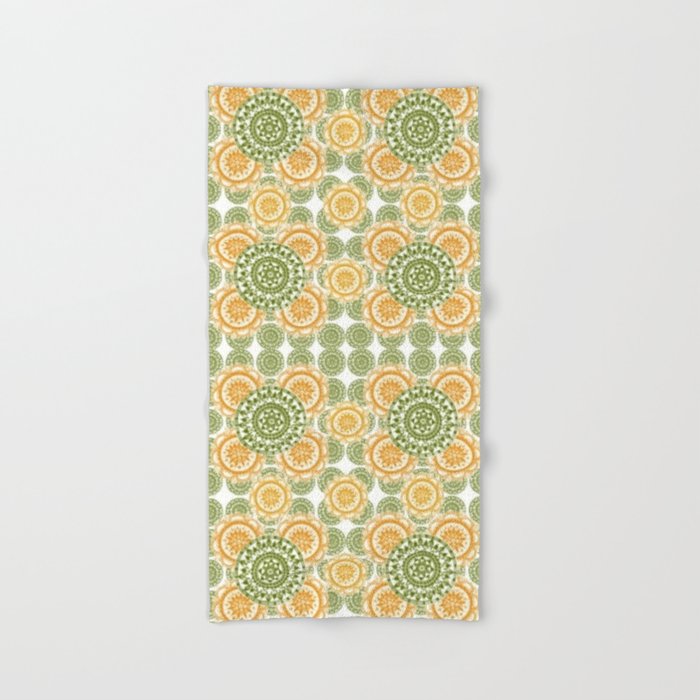 orange patterned towels