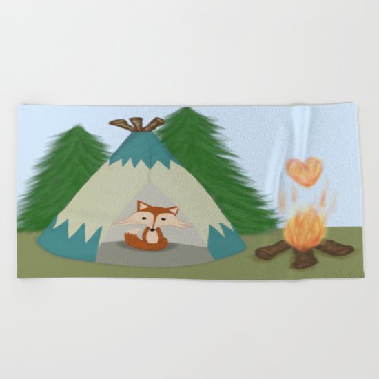 The Lone Fox Beach Towel