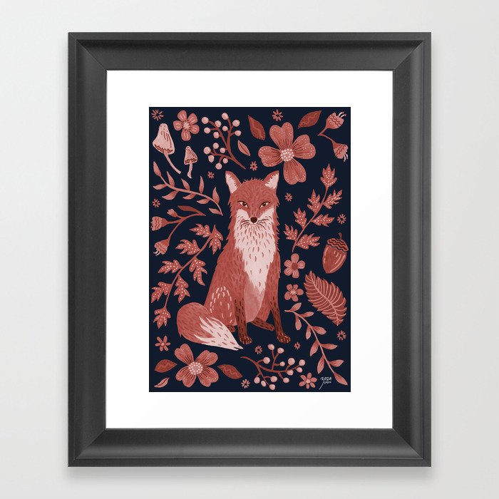 Woodland Fox Framed Art Print