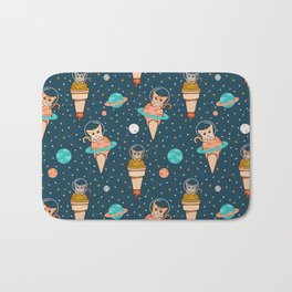 Cats Floating on Ice Cream in Space Bath Mat | Cats, Cat Astronaut, Star, Rocket, Spacecat, Astronaut, Graphicdesign, Kitten, Cats In Space, Kawaii 