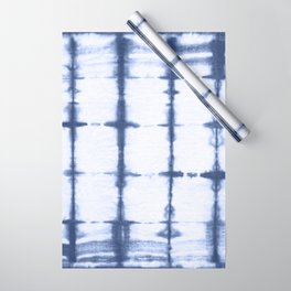 Shibori itajime indigo square white Wrapping Paper