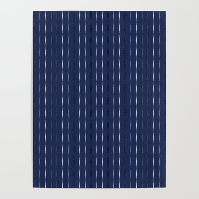 Pinstripe Navy Blue Poster