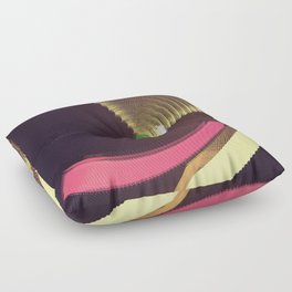Abstract Geometric Digital Illustration in Purple Pink Yellow & Green Floor Pillow