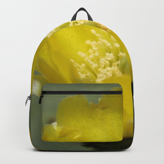 Yellow Cactus Pear Flower Close Up Photography Backpack