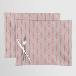 Gray Red Art Deco Arch Pattern Placemat