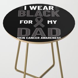 Melanoma Skin Cancer Black Ribbon Treatment Side Table