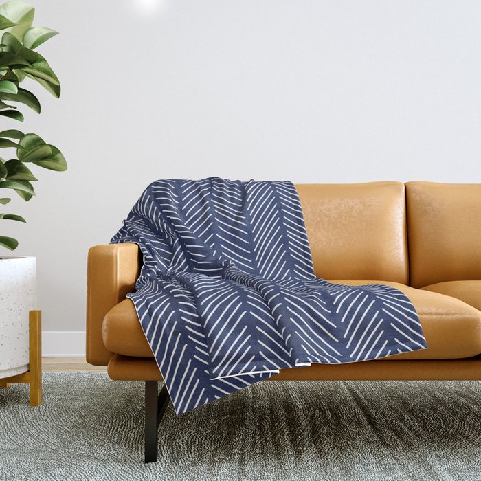 Navy herringbone throw hotsell blanket