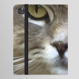 Stunning Grey Cat Pet Artistic Portrait iPad Folio Case