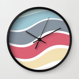colorwave Wall Clock | Newdesign, Blue, Monartist, Yellow, Pattern, Colorful, Wave, Turquoise, Red, Pop Art 