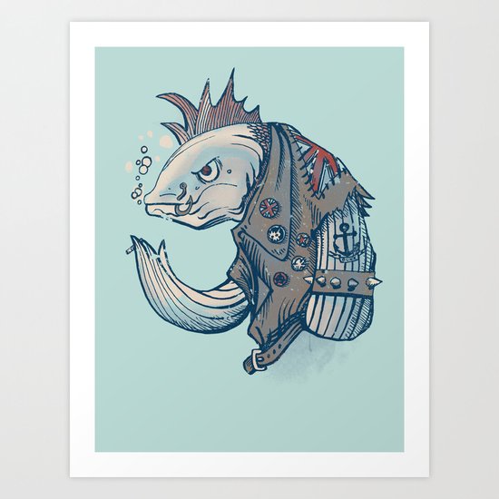 Punk Fish Art Print