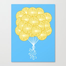 Yellow Lemonade Citrus Balloons Canvas Print