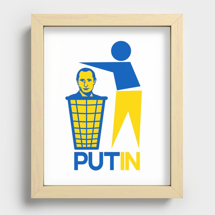PutIn Trash Ukrainian Flag Colors  Recessed Framed Print