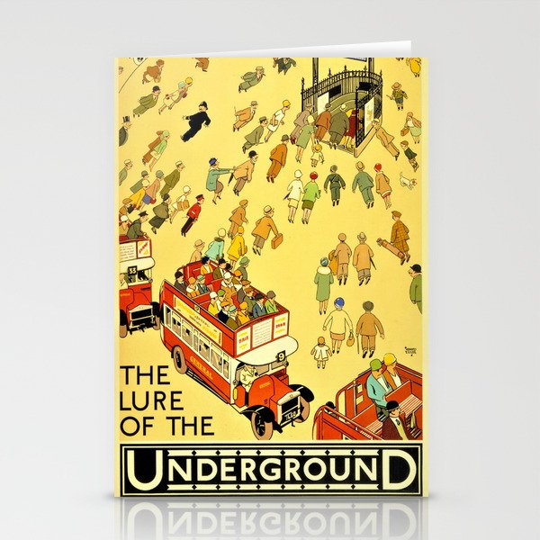 Vintage Lure of the London Underground Subway Travel Advertisement Poster Stationery Cards
