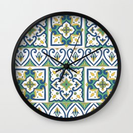 Italian Tile Pattern – Sicilian ceramic from Caltagirone Wall Clock