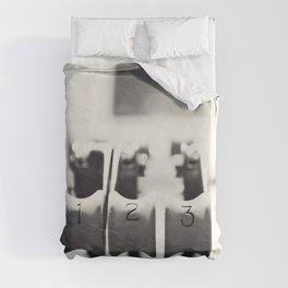 Thrust Levers in Black and White Duvet Cover
