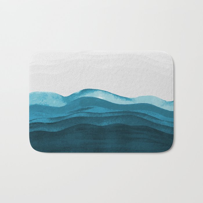 Ocean waves paint Bath Mat
