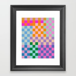 Checkerboard Collage Framed Art Print