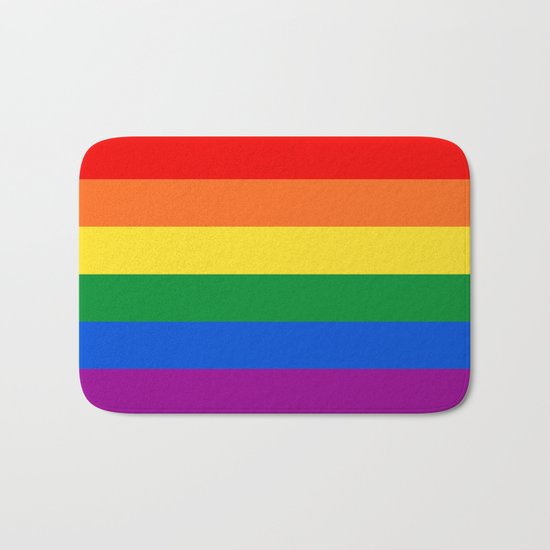 Rainbow Stripes Bath Mat