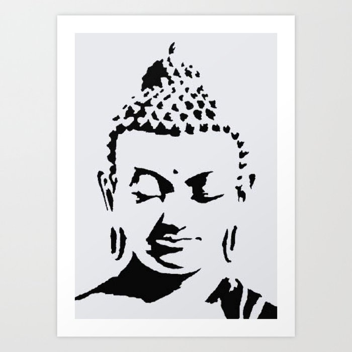 buddha stencil art print by kikikitsune society6 stencil print